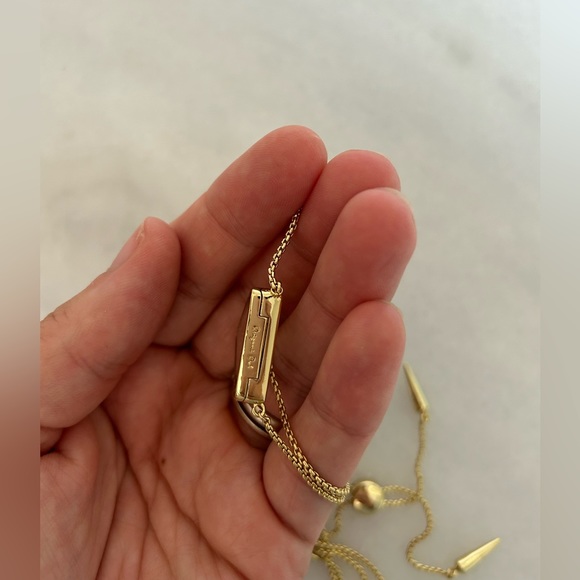 Origami Owl Gold Bolo Lariat Triangle Locket Necklace - Picture 4 of 6